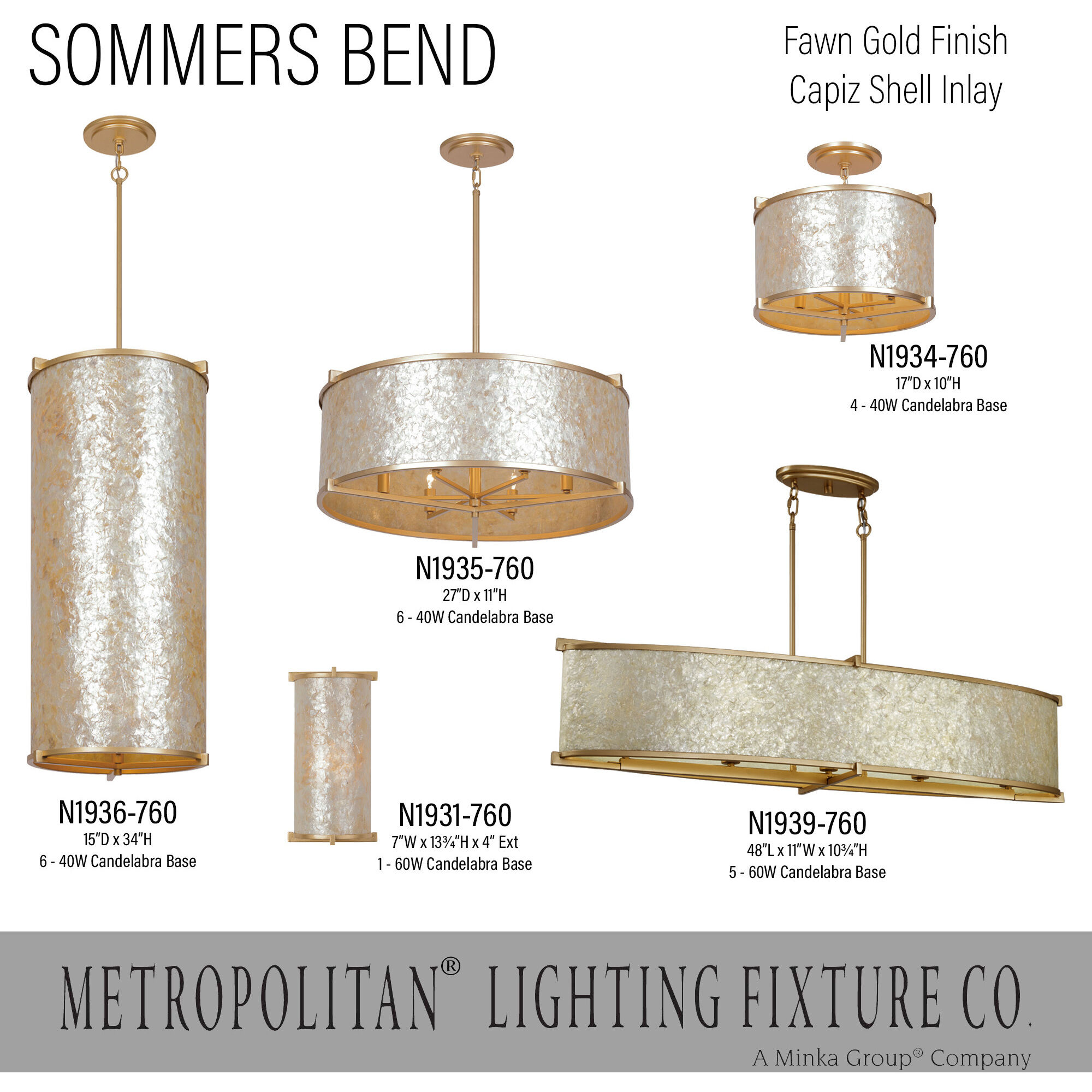 Sommers Bend 4 Light 17 inch Capiz Shell Gold Semi Flush Ceiling Light